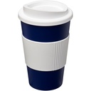 Kubek termiczny z serii Americano® o pojemności 350 ml z uchwytem 210002 - Niebiesko-biały