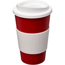 Kubek termiczny z serii Americano® o pojemności 350 ml z uchwytem 210002 - Czerwono-biały
