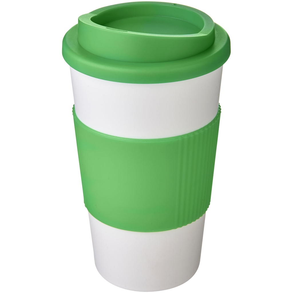 Kubek termiczny z serii Americano® o pojemności 350 ml z uchwytem 210002 - Biało-zielony