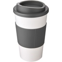 Kubek termiczny z serii Americano® o pojemności 350 ml z uchwytem 210002 - Biało-szary