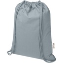 Oregon Blend torba ściągana sznurkiem z materiału materiału z recyklingu, 140 g/m², 5 l, posiadająca certyfikat GRS 120761 - Szary