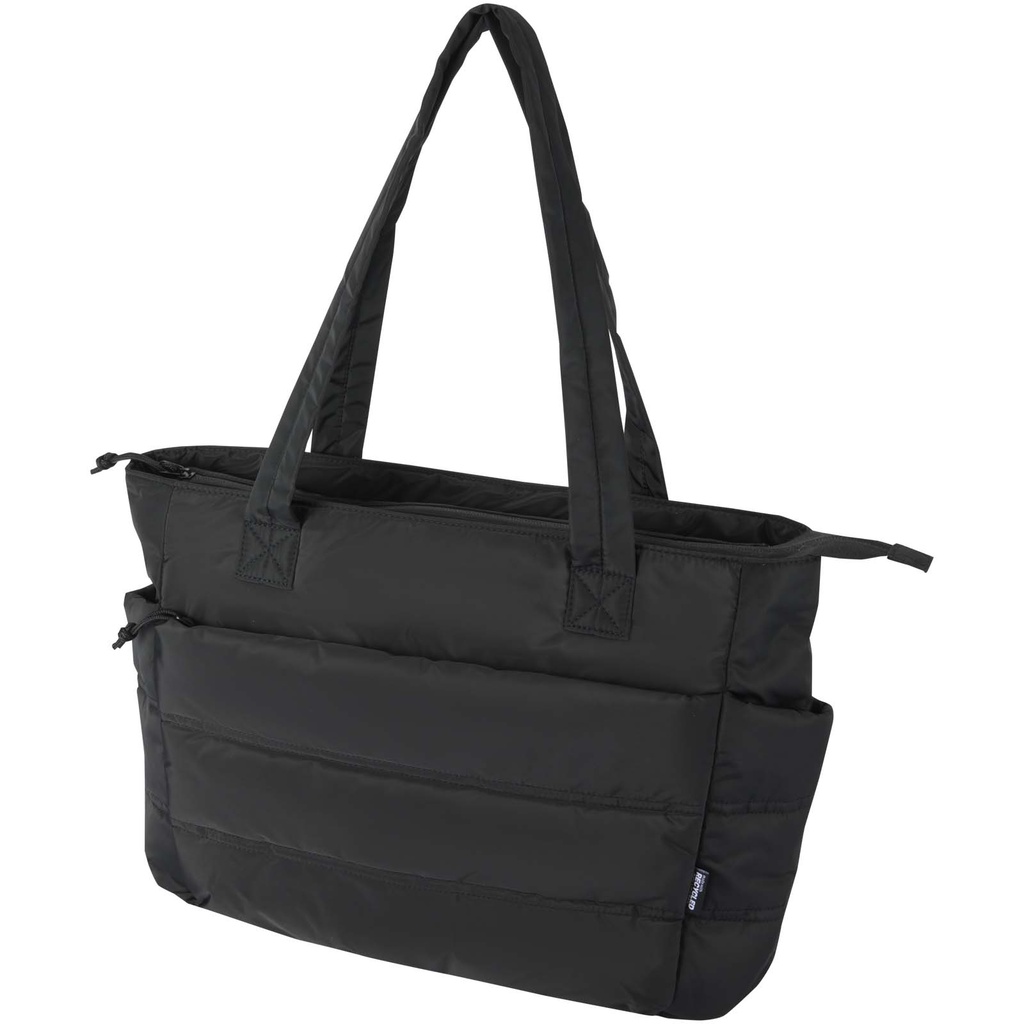 Puffer torba na zakupy z certyfikatem GRS z recyklingu na laptopa o przekątnej 15,6 cala, 18 l 130116 - Czarny