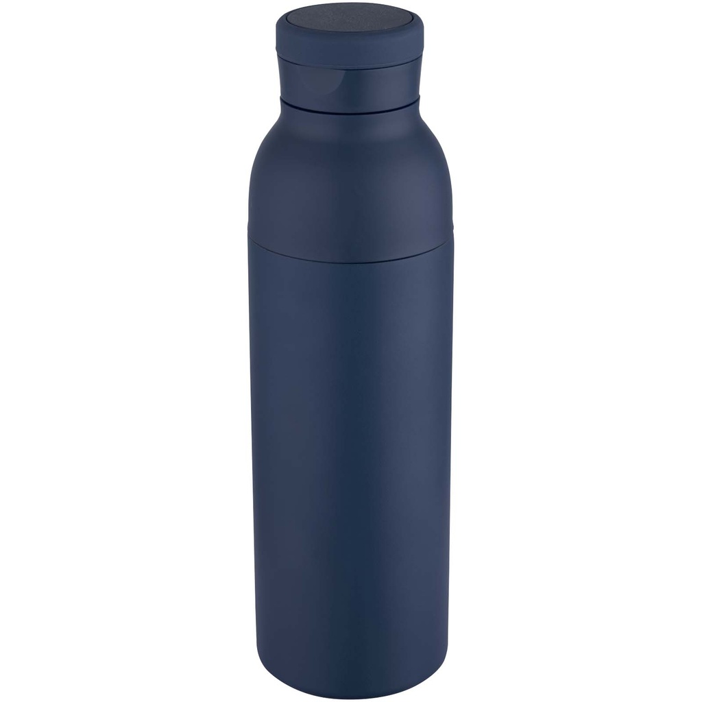Illuminate butelka termiczna o pojemności 650 ml z podwójnymi ściankami, wykonana ze stali nierdzewnej z recyklingu z certyfi 100838 - Granatowy
