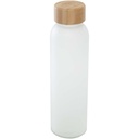 Matowa butelka ze szkła sodowo-wapniowego Lume 500 ml z zakrętką bambusową 100830 - Biały