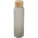 Matowa butelka ze szkła sodowo-wapniowego Lume 500 ml z zakrętką bambusową 100830 - Szary