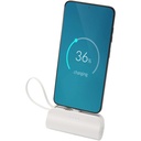 Alnair powerbank o pojemności 5000 mAh i mocy 10 W, wykonany z tworzyw sztucznych pochodzących z recyklingu, z wbudowaną pods 124472 - Biały