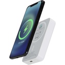 Acrab magnetyczny bezprzewodowy powerbank o pojemności 10 000 mAh i mocy 15 W z technologią 20 W PD — wykonany z tworzyw sztu 124442 - Biały