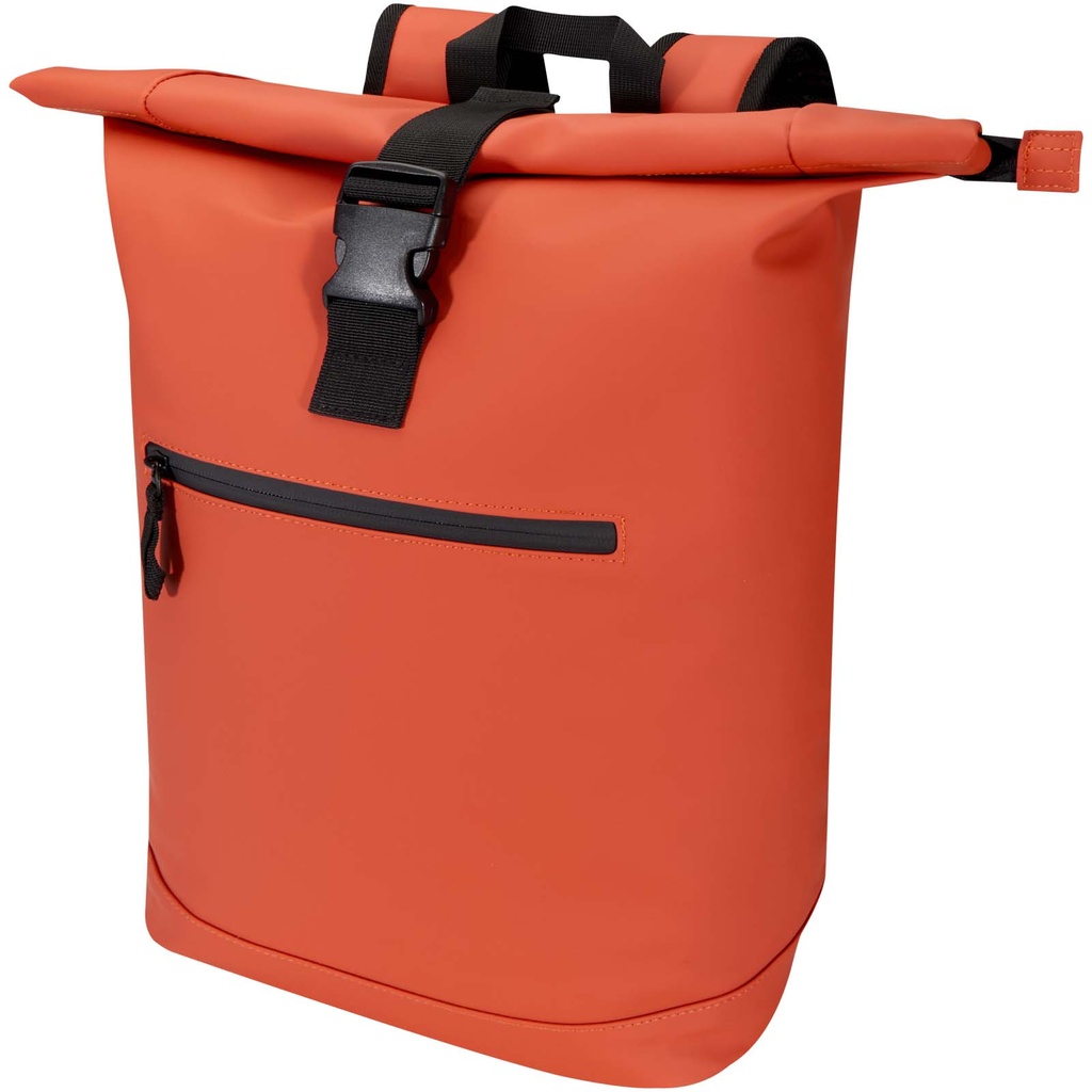 Resi Plus plecak na 15-calowego laptopa o pojemności 18 l z recyklingu, z certyfikatem GRS i zwijaną górną częścią 130093 - Ceglasty
