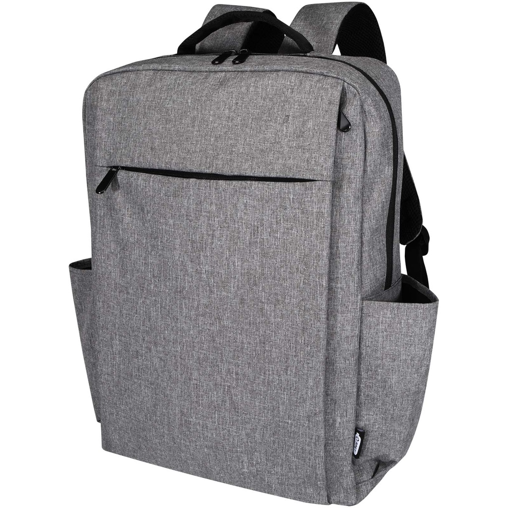Libra plecak na laptopa o przekątnej 15 cali o pojemności 15 l wykonany z materiałów z recyclingu z certyfikatem GRS 130084 - Melanż szary