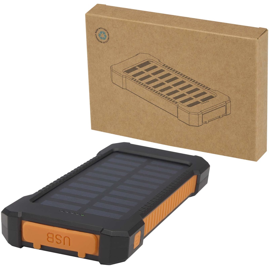 Altair wytrzymały powerbank o pojemności 5000 mAh i mocy 10 W, wykonany z tworzyw sztucznych pochodzących z recyklingu, z wbu 124471 - Czarny