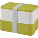 MIYO dwupoziomowe pudełko na lunch 220401 - Limonkowo-biały
