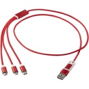 Versatile kabel do ładowania 5-1 z aluminium z recyklingu 124386 - Czerwony