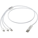 Versatile kabel do ładowania 5-1 z aluminium z recyklingu 124386 - Srebrny
