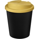 Kubek Americano® Espresso Eco z recyklingu o pojemności 250 ml z pokrywą odporną na zalanie 210455 - Czarno-żółty
