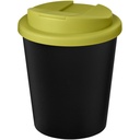 Kubek Americano® Espresso Eco z recyklingu o pojemności 250 ml z pokrywą odporną na zalanie 210455 - Czarno-limonkowy