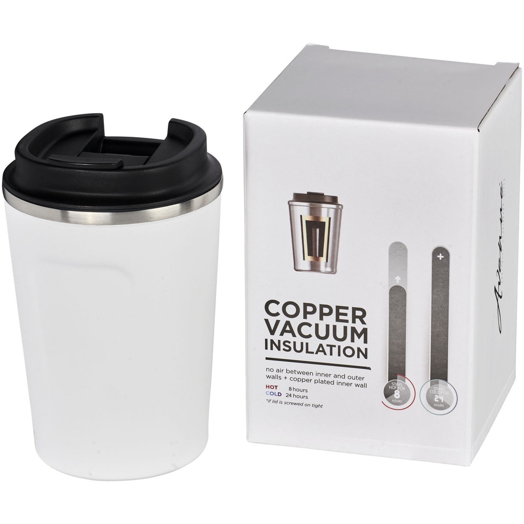 Szczelny miedziany kubek próżniowy Thor o pojemności 360 ml 100587 - Biały