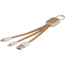 Bates słoma pszeniczna i korek, kabel do ładowarki 3 w 1 124294 - Naturalny