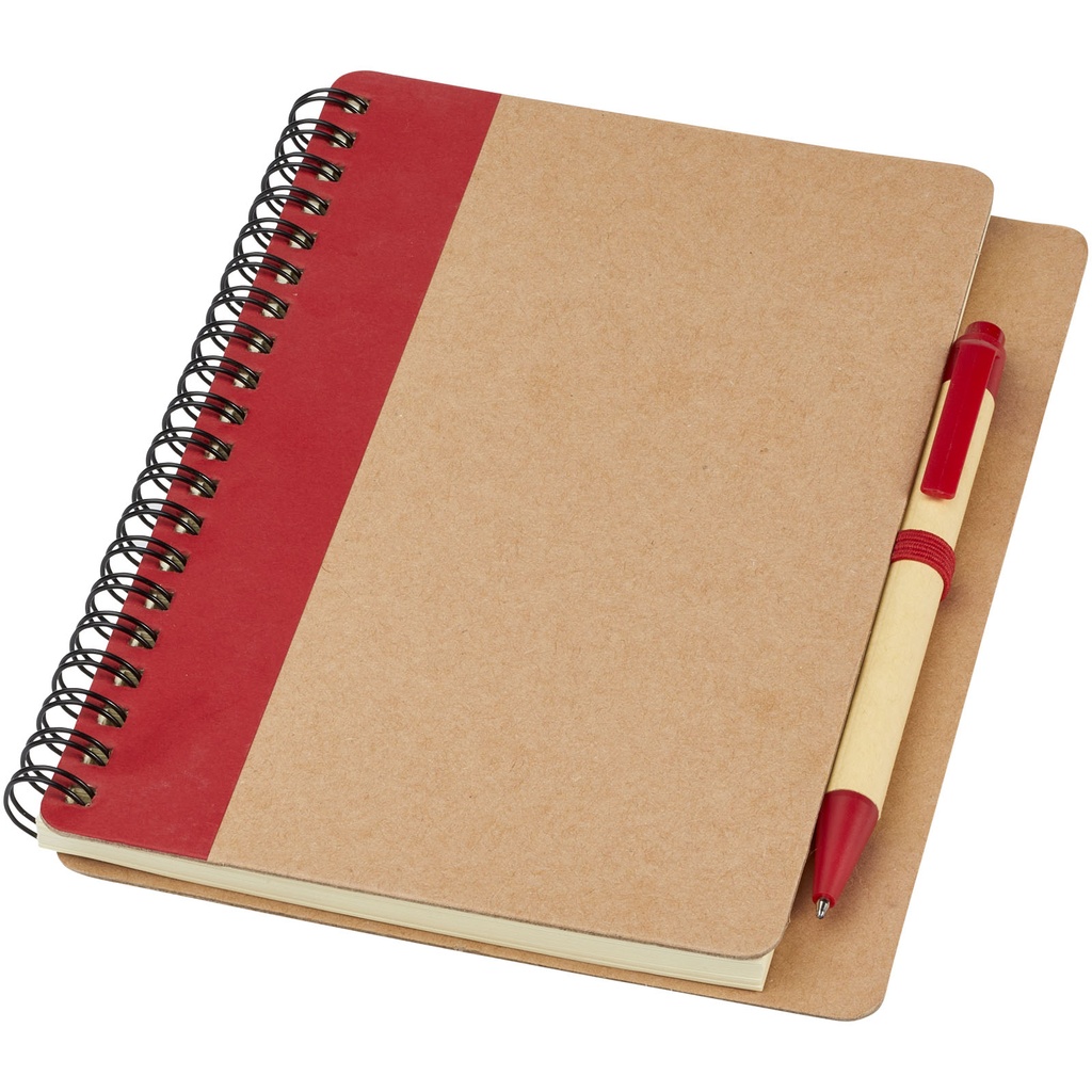 Notes z recyklingu z długopisem Priestly 106268 - Naturalno-czerwony