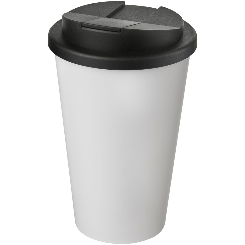 Kubek Americano® 350 ml z pokrywką chroniącą przed rozlaniem 210695 - Biało-czarny