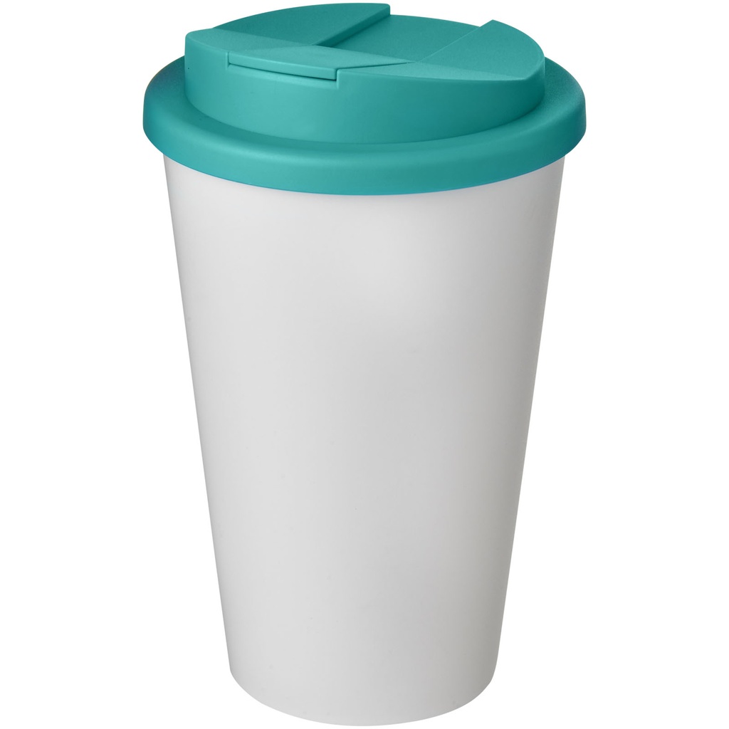 Kubek Americano® 350 ml z pokrywką chroniącą przed rozlaniem 210695 - Biało-akwamarynowy