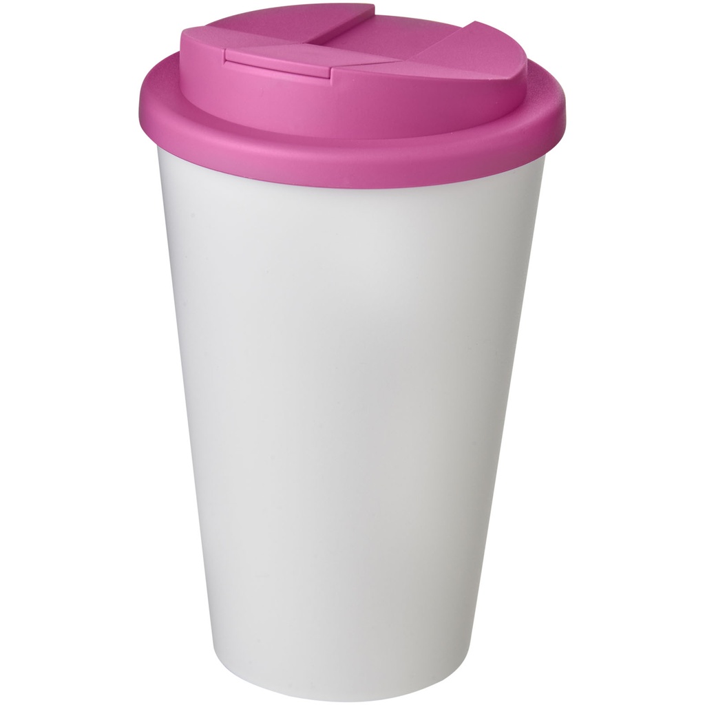Kubek Americano® 350 ml z pokrywką chroniącą przed rozlaniem 210695 - Biało-magenta