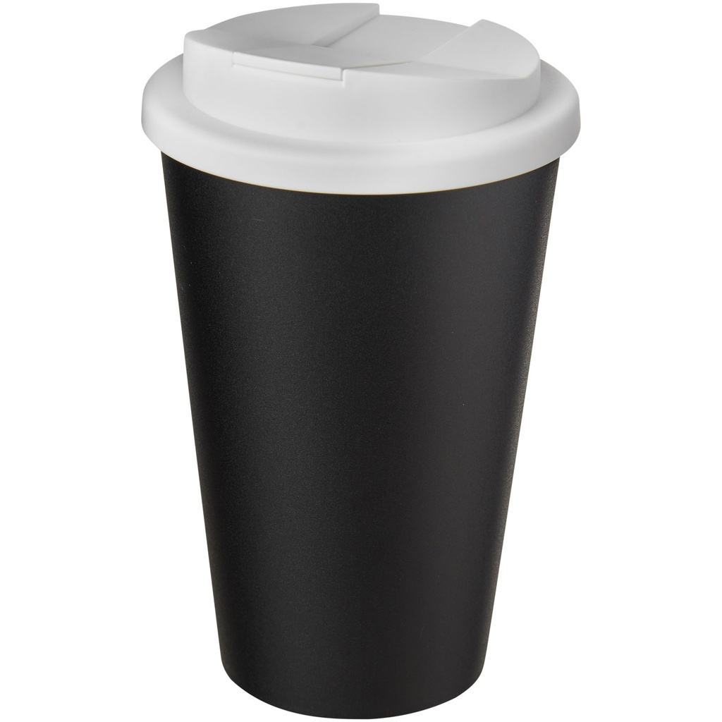Kubek Americano® 350 ml z pokrywką chroniącą przed rozlaniem 210695 - Czarno-biały
