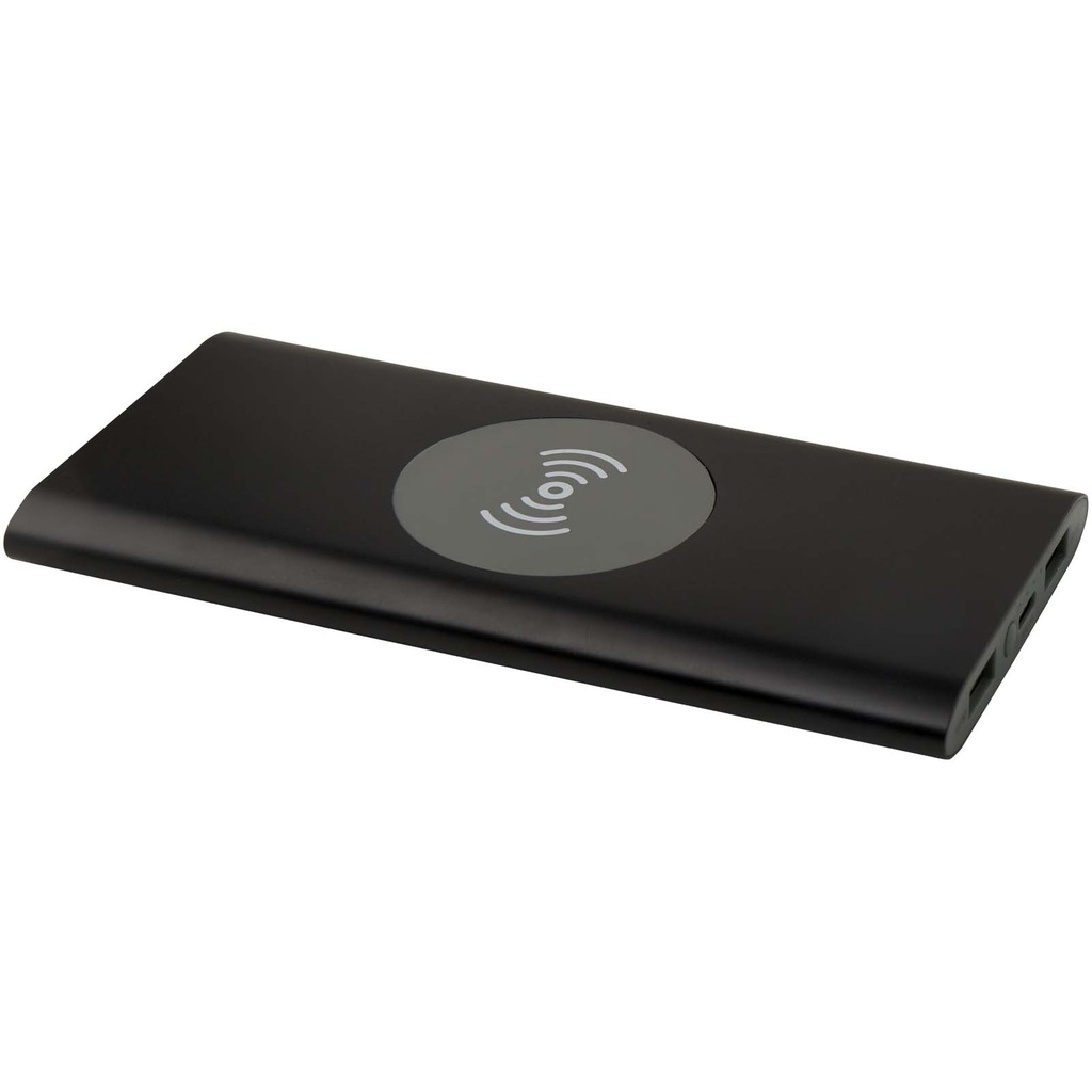 Juice bezprzewodowy powerbank o pojemności 8000 mAh Type-C z aluminium pochodzącego z recyklingu 124385 - Czarny