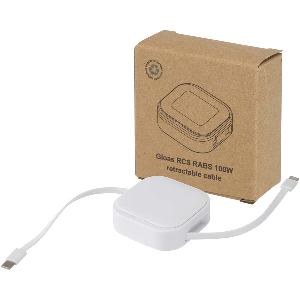 Gloas kabel 5-w-1 z recyklingu do synchronizacji danych z funkcją szybkiego ładowania 100 W i zestawem narzędzi do smartfonów 124448 - Biały