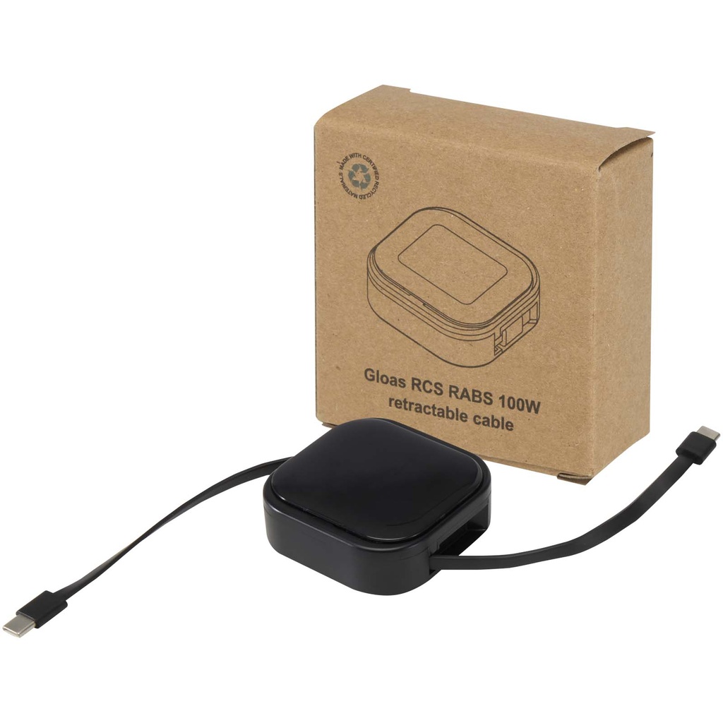 Gloas kabel 5-w-1 z recyklingu do synchronizacji danych z funkcją szybkiego ładowania 100 W i zestawem narzędzi do smartfonów 124448 - Czarny