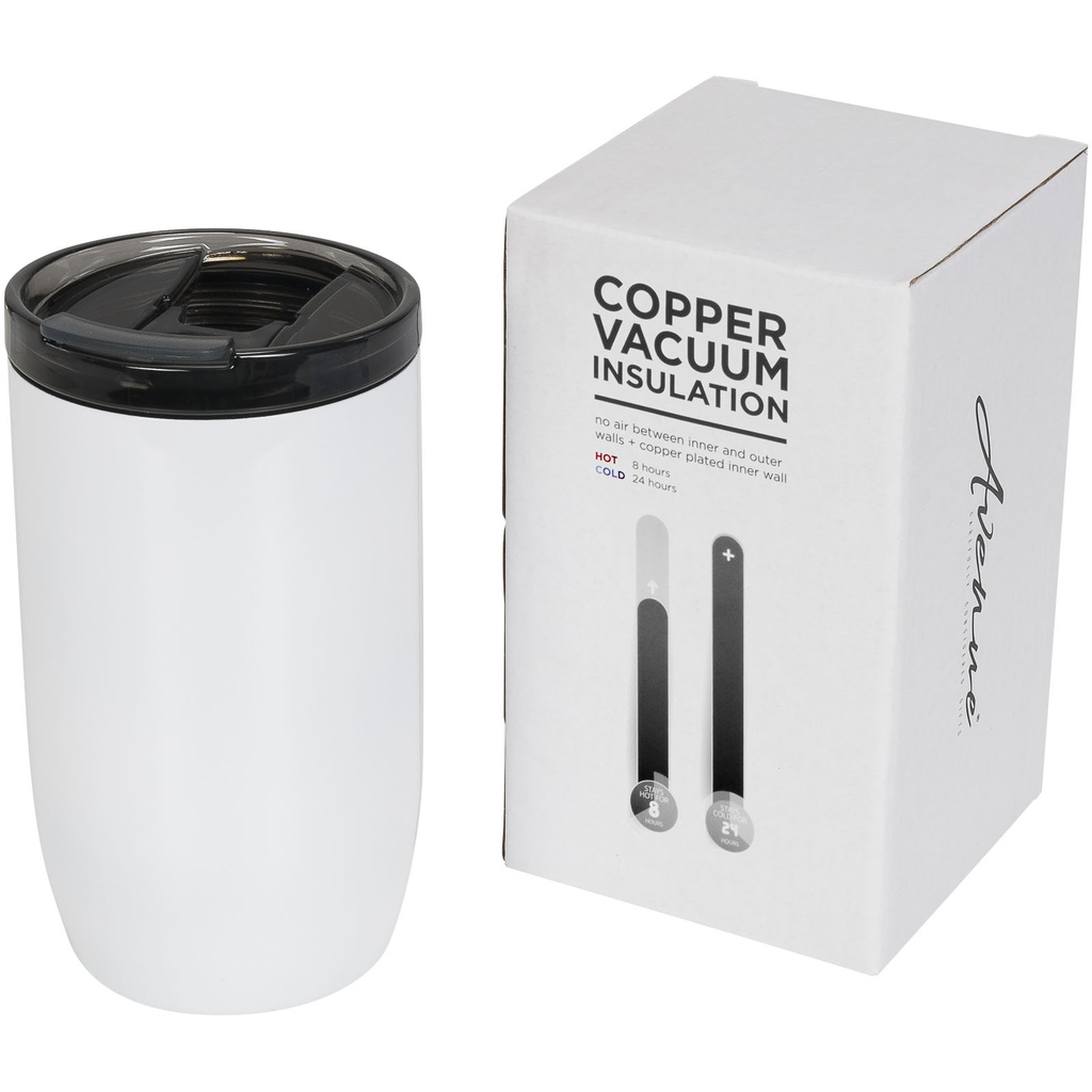 Kubek z miedzianą izolacją próżniową Lagom 380 ml 100548 - Biały