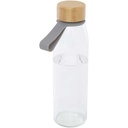 Szklana butelka na wodę Porto o pojemności 500 ml, z silikonowym uchwytem i z bambusową zakrętką 100853 - Szary