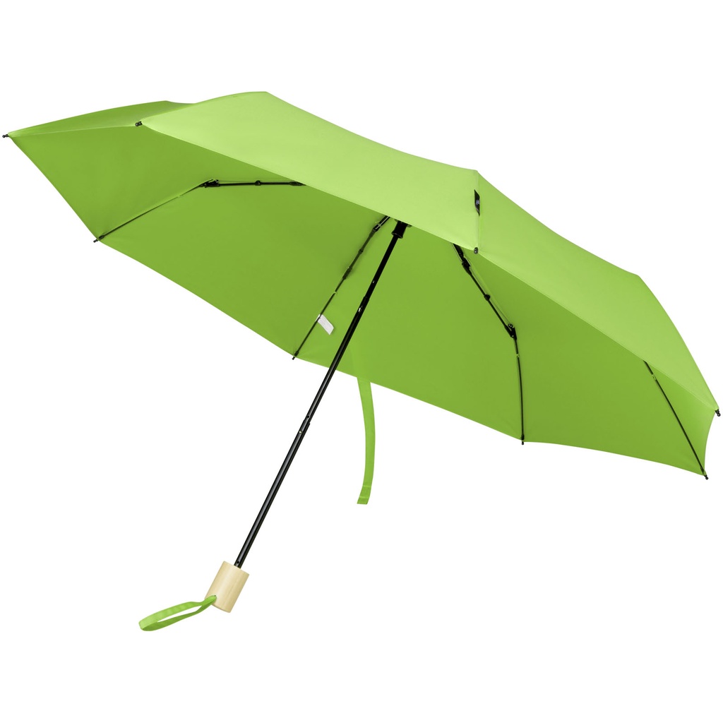 Składany wiatroodporny parasol 51 cm z PET z recyklingu Birgit 109145 - Limonkowy