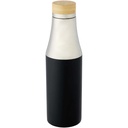 Hulan miedziana, próżniowo izolowana butelka o pojemności 540 ml z bambusową pokrywką 100667 - Czarny