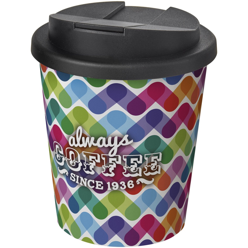 Brite-Americano® Espresso 250 ml tumbler with spill-proof lid 210698 - Biało-czarny