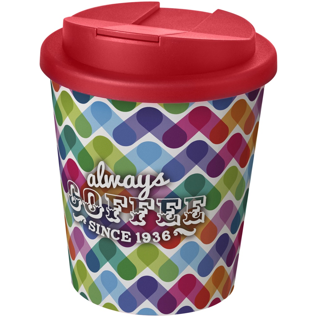 Brite-Americano® Espresso 250 ml tumbler with spill-proof lid 210698 - Biało-czerwony