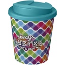 Brite-Americano® Espresso 250 ml tumbler with spill-proof lid 210698 - Biało-akwamarynowy