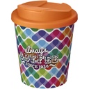 Brite-Americano® Espresso 250 ml tumbler with spill-proof lid 210698 - Biało-pomarańczowy
