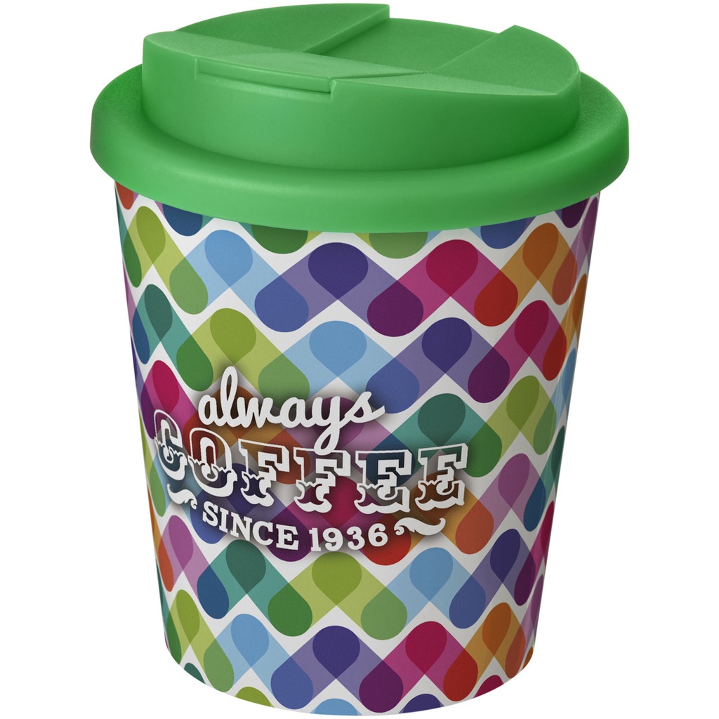 Brite-Americano® Espresso 250 ml tumbler with spill-proof lid 210698 - Biało-zielony
