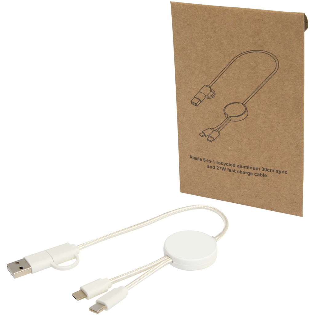 Citala kabel do synchronizacji danych i szybkiego ładowania 5 w 1 27 W o długości 30 cm z tworzyw sztucznych pochodzących z r 124427 - Biały