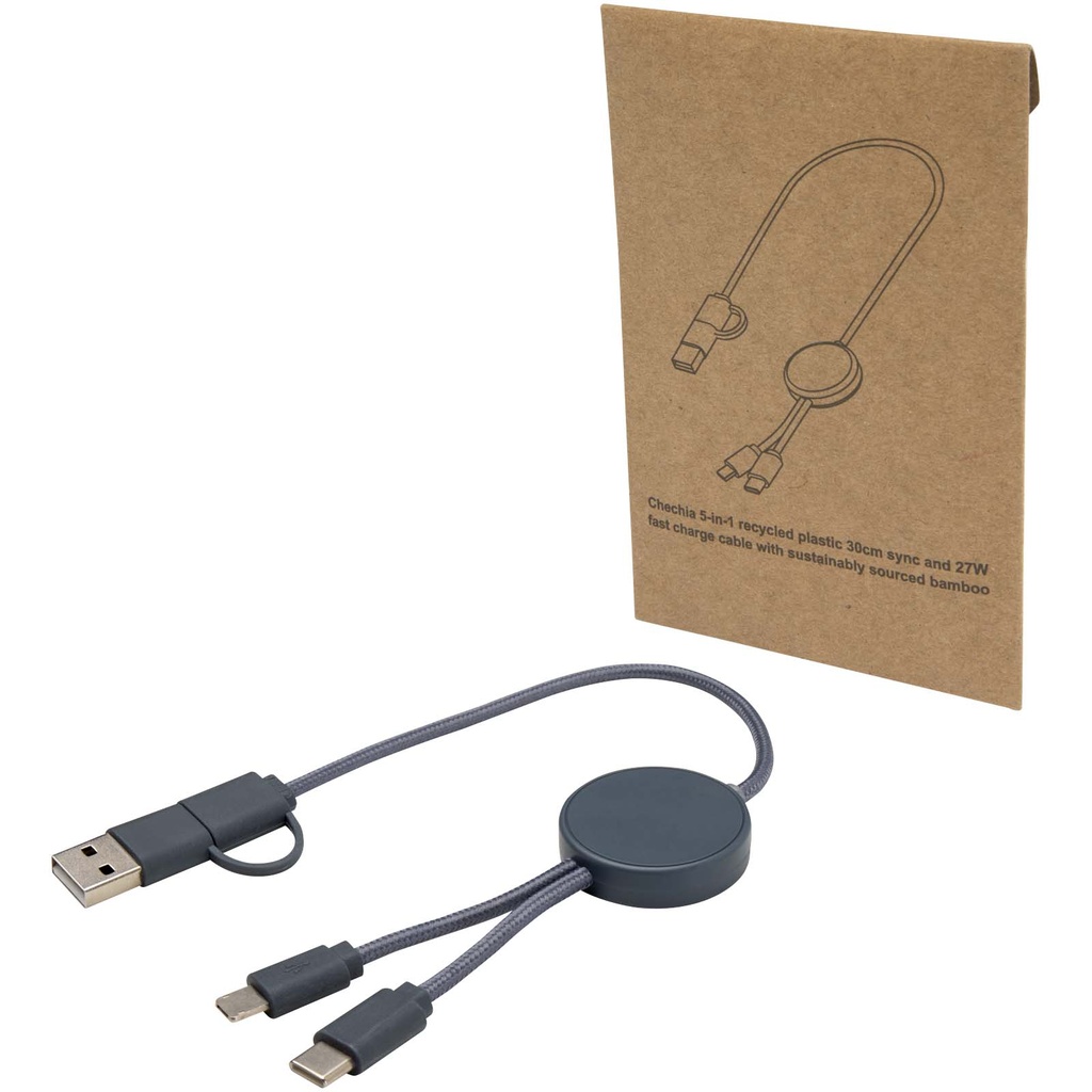 Citala kabel do synchronizacji danych i szybkiego ładowania 5 w 1 27 W o długości 30 cm z tworzyw sztucznych pochodzących z r 124427 - Szaroniebieski