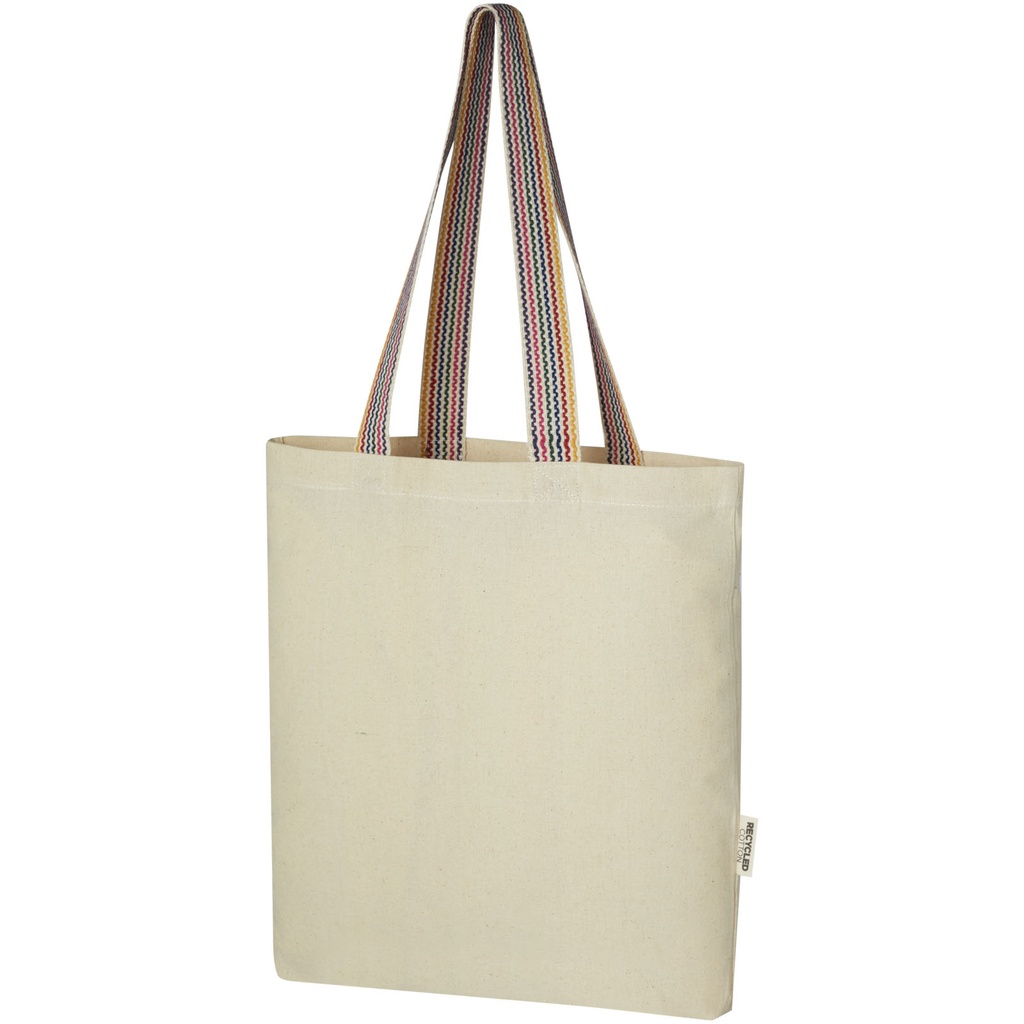 Rainbow torba na zakupy o pojemności 5 l z bawełny z recyklingu o gramaturze 180 g/m² 120642 - Naturalny