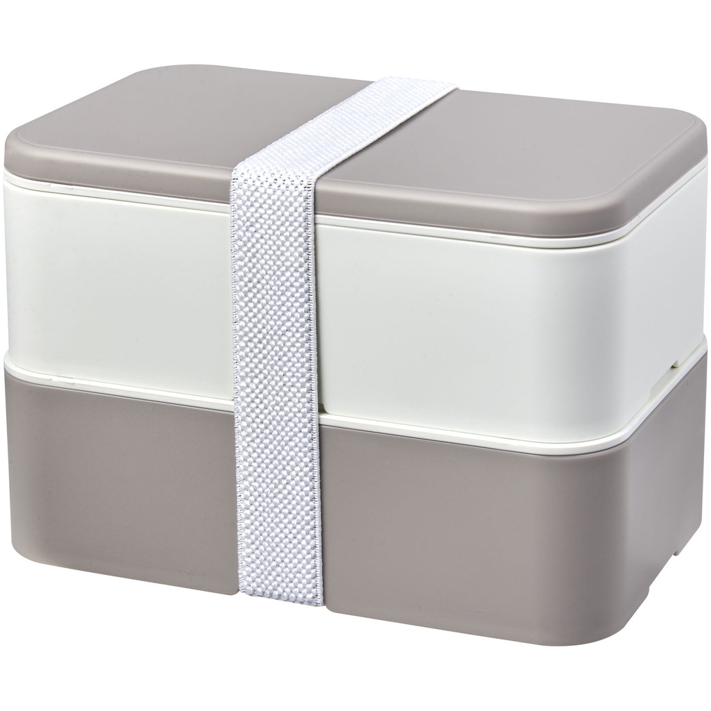 MIYO Renew dwuczęściowy lunchbox 210182 - Kamienny szaro-kość słoniowa-biały