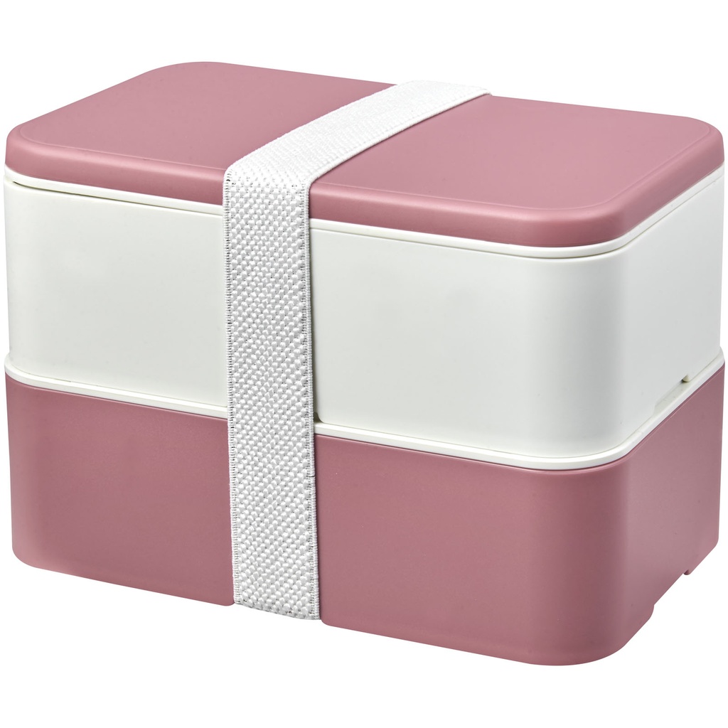 MIYO Renew dwuczęściowy lunchbox 210182 - Różowo-kość słoniowa-biały