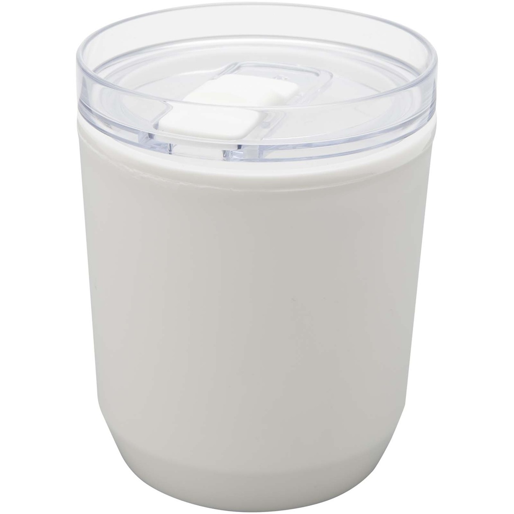 Hudson kubek z podwójnymi ściankami o pojemności 180 ml wykonany z tworzyw sztucznych pochodzących z recyklingu 100852 - Biały
