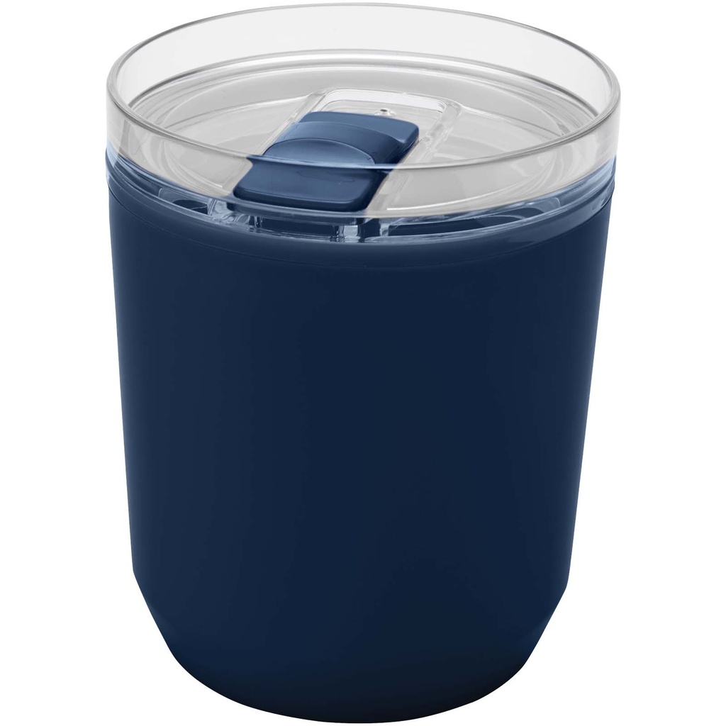 Hudson kubek z podwójnymi ściankami o pojemności 180 ml wykonany z tworzyw sztucznych pochodzących z recyklingu 100852 - Granatowy