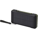 Soldy powerbank solarny o pojemności 10 000 mAh z dynamem wykonany z tworzyw sztucznych pochodzących z recyklingu z certyfika 124346 - Wojskowy zielony
