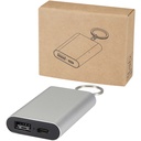 Arcturus powerbank o pojemności 2000 mAh z recyklingowanego aluminium z brelokiem 124517 - Srebrny