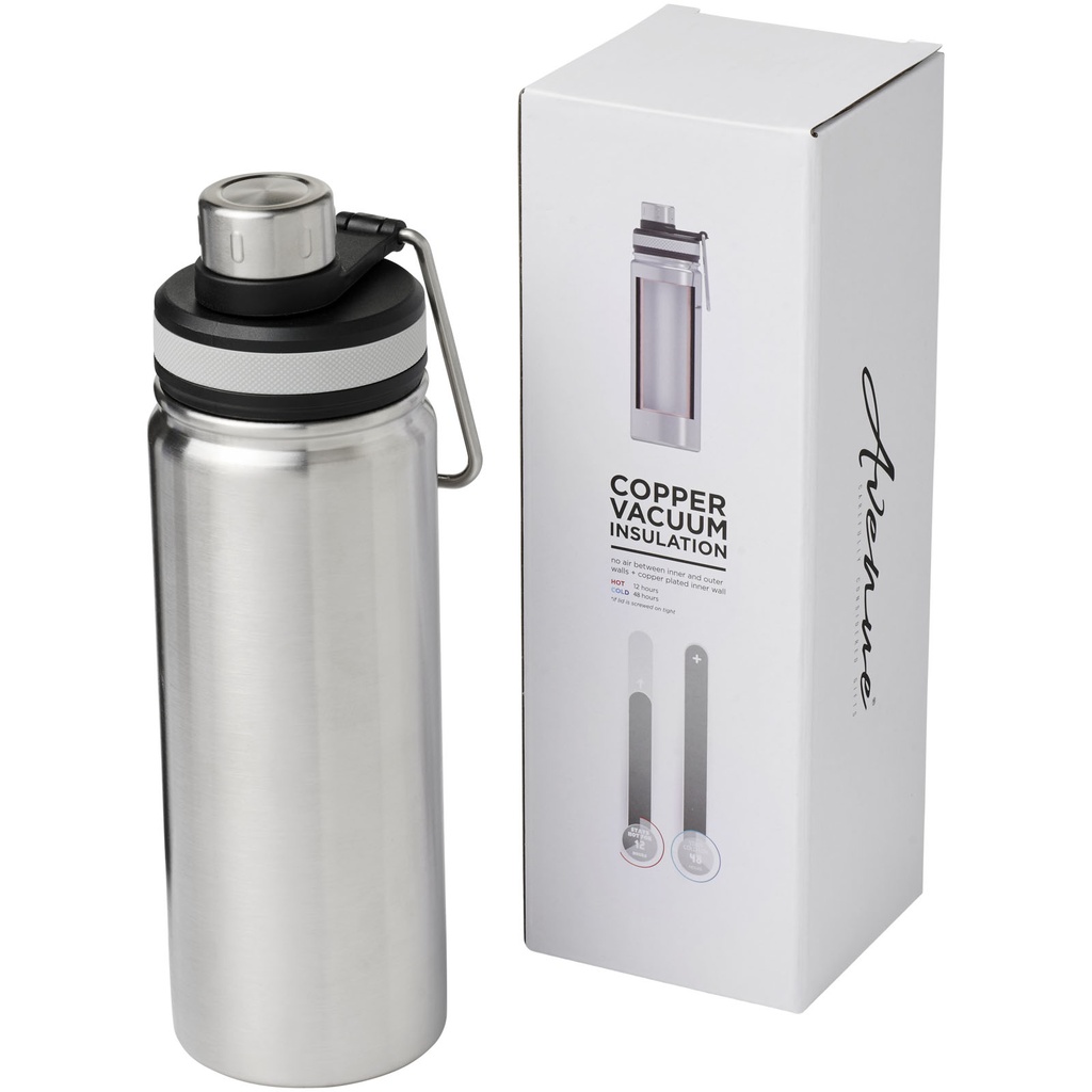 Miedziany, izolowany próżniowo bidon Gessi o pojemności 590 ml 100644 - Srebrny