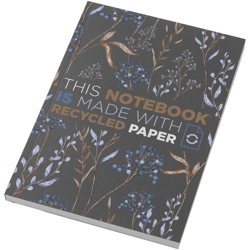 Notatnik A5 Novella Austen Colours z miękkiej okładki z recyklingu, 100 kartek 210248 - Węgiel drzewny