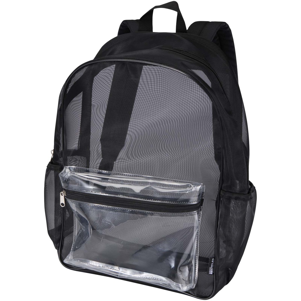 Mesh plecak z materiału pochodzącego z recyklingu o pojemności 18 l 130137 - Czarny